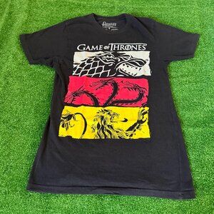 Game of Throne 3 House Symbols Short Sleeve Crewneck Graphic T-Shirt Size S
